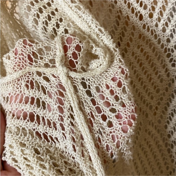 J. Jill Vintage Silk + Linen Crochet Cardigan, small - Picture 5 of 6